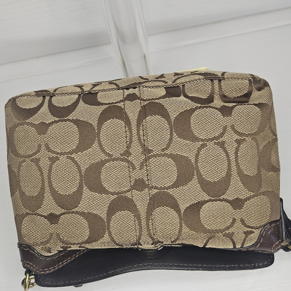 Coach Signature Sufflette Cloth Mini Bag Brown,Y2K Vintage, Rare Wristlet Clutch - Picture 9 of 11